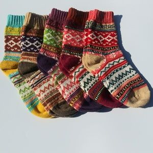 Warm cute knitted winter women's socks